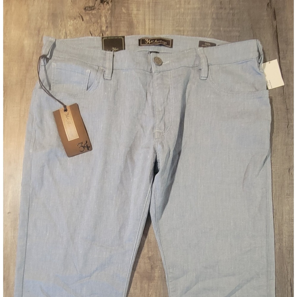 34 Heritage Cool Mens 38x36 Linen Blend Stretch Mid-Rise Tapered Jeans NWT New
